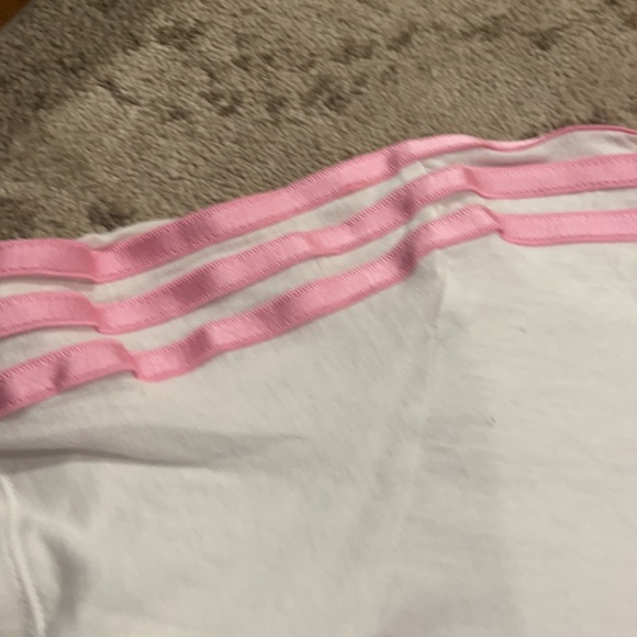 Kids large adidas pink trefoil with 3 stripe on arm - Picture 2 of 12